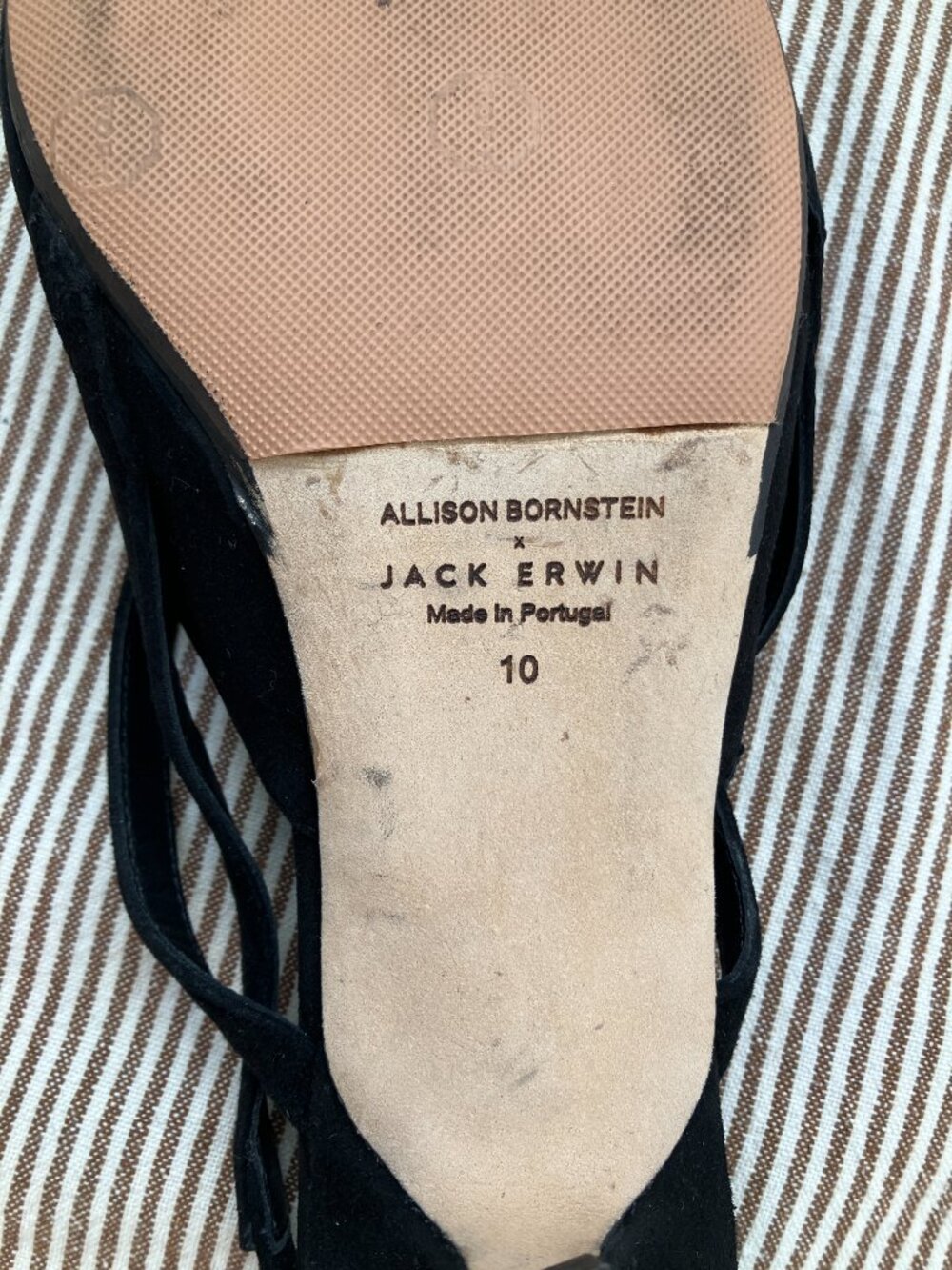 Allison Bornstein x Jack Erwin black slingback kitten heel size 10 - Picture 7 of 7